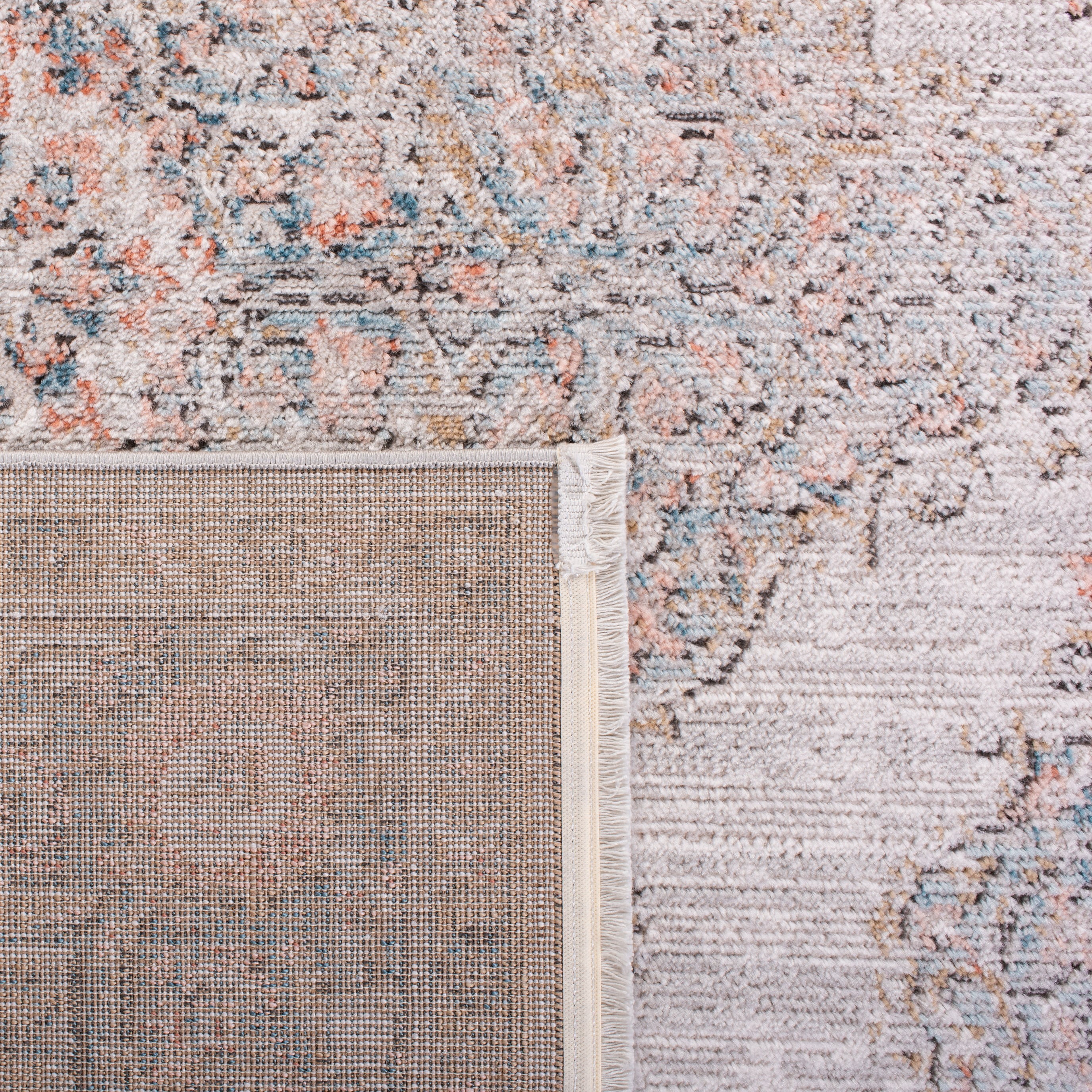 SAFAVIEH Shivan Quinlan Traditional Distressed Area Rug, Grey/Rose, 10' x 14'