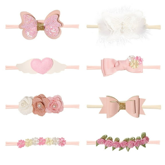8Pcs Baby Flower Headband Lovely Bow Hairband Hair Accessory for Newborns Infant