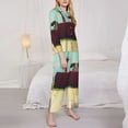 thumbnail image 3 of Vsdgher Elehpant And A Giraffe Looking At The Sea Pajamas Set Long Sleeve Sleepwear Womens Button Down Nightwear Pj Sets-Large, 3 of 7