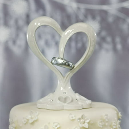 Weddingstar 9277 Stylized Heart & Wedding Bands Cake Topper