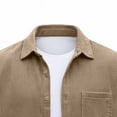 thumbnail image 6 of Yertdoel Men's Short Sleeve Button Down Shirts Lapel Collar Fashionable Casual Corduroy Shirt Solid Color Summer Cozy Gym Tops Beach Vacation Shirts, S-5XL, 6 of 6