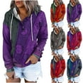 thumbnail image 6 of Women Hoodies Clearance V-Neck Pullover Hoodies Tie-Dye Sweatshirts Drawstring Long Sleeve Tops, 6 of 6