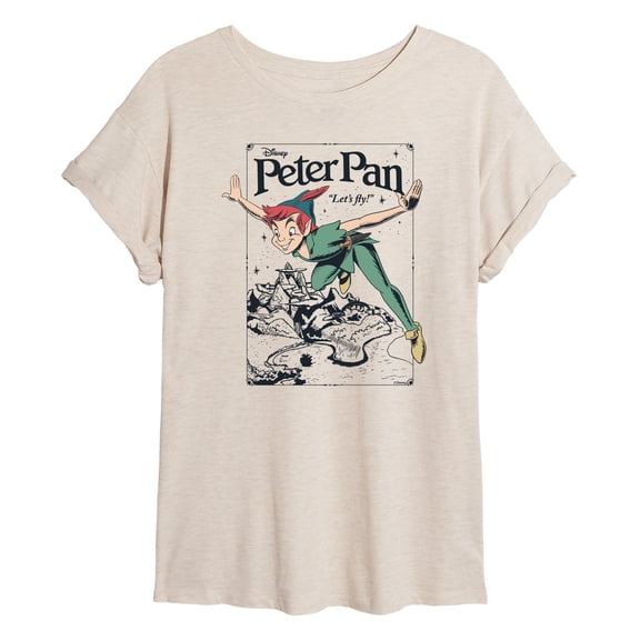 Peter Pan - Flying - Juniors Oversized Graphic T-Shirt