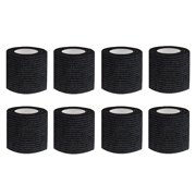 8pcs Tattoo Grip Tape Black, 2.95"x 5Yards Disposable Cohesive Tattoo Grip Cover Wrap Elastic Bandage Handle Grip Tube for Tattoo Machine Tattoo Grip Accessories