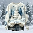 thumbnail image 5 of Craaazy Women's Christmas Printed Long Sleeve Top Warm Crewneck Christmas Sweaters Gifts, 5 of 5