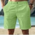 thumbnail image 2 of Puntoco Men short pants Clearance Men's Linen Solid Color Shorts Summer Outdoor Shorts Daily Breathable Straight Leg Shorts Navy XXL(XXL), 2 of 5