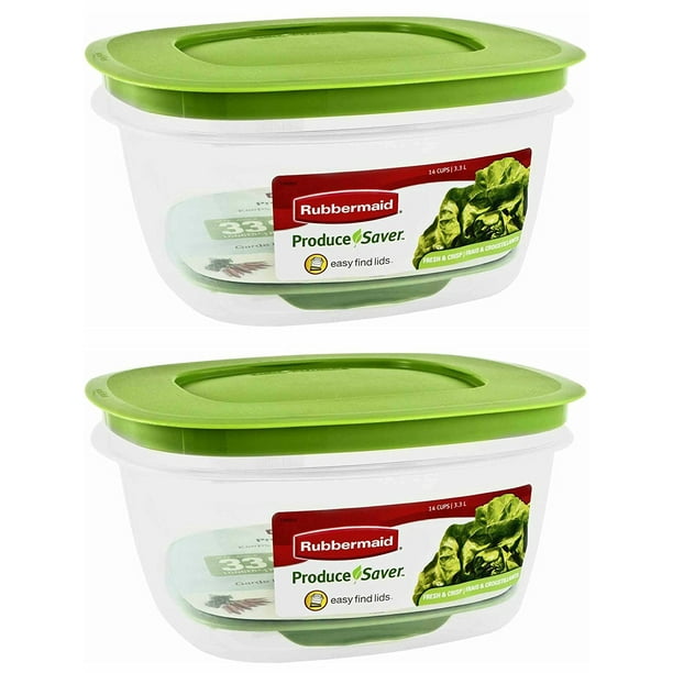 Rubbermaid Produce Saver Square 14cup Food Storage Containers (Pack Of
