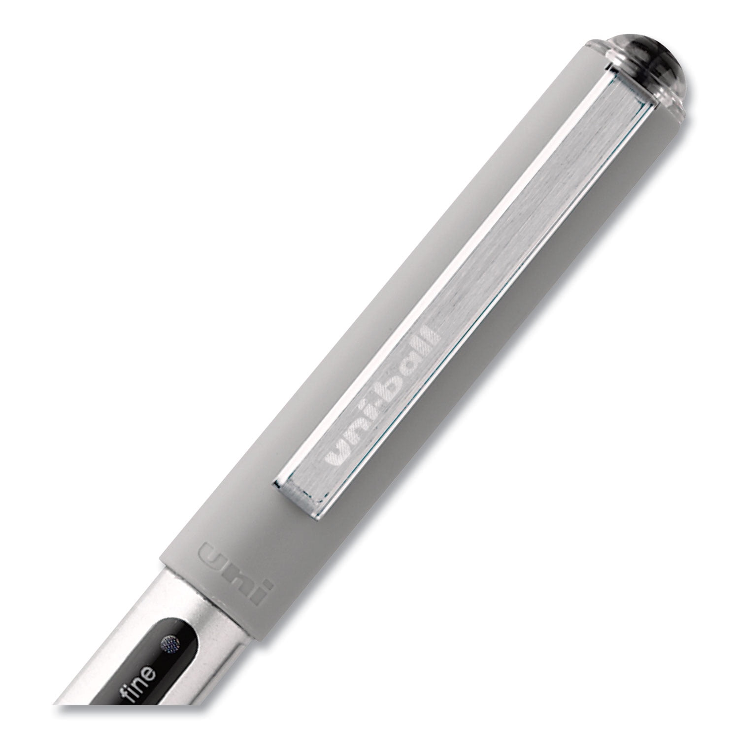 VISION Roller Ball Pen, Stick, Fine 0.7 mm, Black Ink, Silver/Black/Clear Barrel, 36/Pack | Bundle of 2 Packs