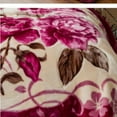 thumbnail image 2 of DBOZE Warm Heavy Plush Korean Style Mink Raschel The Best  Winter Blanket, 2 Ply Reversible Silky Soft Velvet Warm Plush Fleece King Size, Burgundy/Cream, 2 of 7