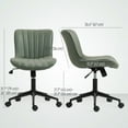 thumbnail image 3 of HOMCOM Armless Office Desk Chair, 360° Swivel Computer Chair, Dark Green, 3 of 10