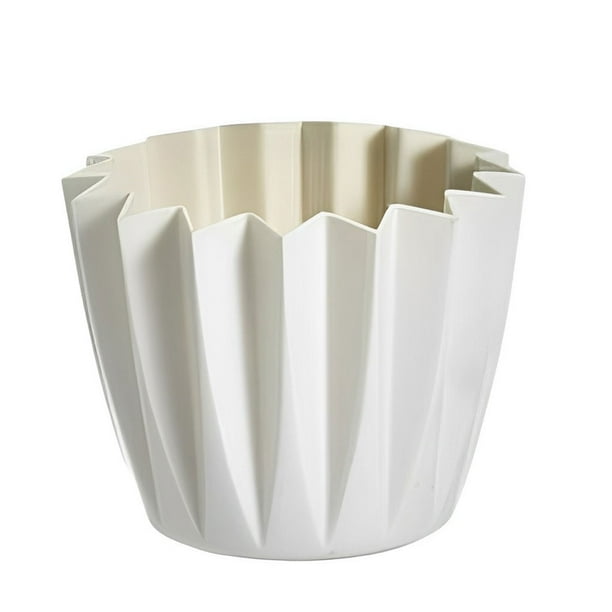 Bewildely Cesta de plástico sólido funcional con drenaje para lugar de trabajo equipada con placa ABS amplia aplicación artesanía exquisita Jardín y Patio Blanco 14.5*11.7