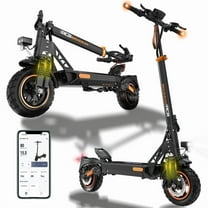 RCB D5PRO Electric Scooter Adult,1600W Peak Motor, 48V27Ah Battery, Up to 80 Miles Range, 10"Anti-Flat Off-Road Tires, Dual Brakes&Dual Suspension, Foldable Commuter Scooter with App & NFC
