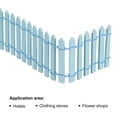 thumbnail image 3 of Unique Bargains Miniature Garden Fence, 35 Inch Long Picket Fence Mini Ornament, Light Blue, 3 of 5