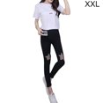 thumbnail image 3 of Pantalones de mujer Pantalones de malla con agujeros destruidos de verano Leggings delgados Pantalones lápiz, XXL tholdsy AP001645-05, 3 of 7