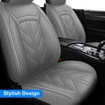 thumbnail image 2 of Car Seat Covers for Nissan Altima LEAF Murano Rogue, Wear-resistant Pu Leather Auto Cushion Protector, 5-Seats Front Rear Seat Full Set Gray, 2 of 14
