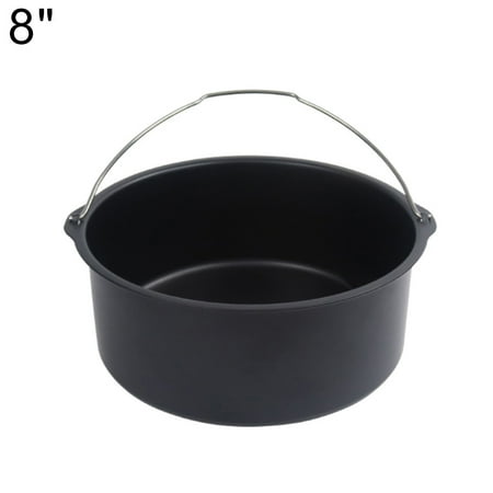 

iaksohdu 6/7/8inch Non Stick Handle Round Cake Baking Pan Tray Air Frying Pot Accessory
