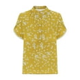 thumbnail image 3 of Fiudx Ofertas Flash Del Día Solo En Línea Tops para Mujer Blusas Casuales de Verano Estampado Floral Camisas de Manga Corta con Medio Botón y Cuello En V, 3 of 5