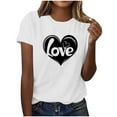 thumbnail image 1 of Hyknon Hauts pour Femmes Été Mode Imprimé Amour Décontracté Manches Courtes Chandail-Over Doux Polyvalent pour Sortir, 1 of 4