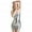 Silver, variant on Women's Club Dress Faux Leather Strapless Mini Dress Slim Sleeveless Night Club Party Bodycon Dress