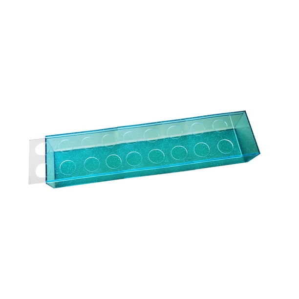Jarrón acrílico rectangular de pose baja, jarrón de capullo, jarrón decorativo de flauta 45x10x6.5cm 18Agujeros