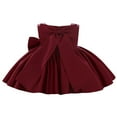 thumbnail image 2 of Bébé Nouveau-Né Filles Robe Princesse Arc Tutu Fête Robes de Mariée d'Anniversaire, 2 of 8