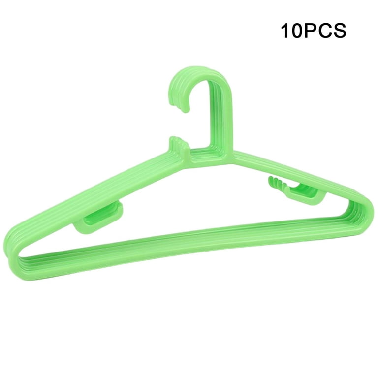 10pcs Light Green Plastic Dry/wet Dual-use Clothes Hangers
