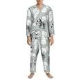 thumbnail image 4 of Bingfone Men'S Pajama Set 2 Piece Loungewear Pjs, Long Sleeve With Pajama Pants-African Animals, 4 of 9