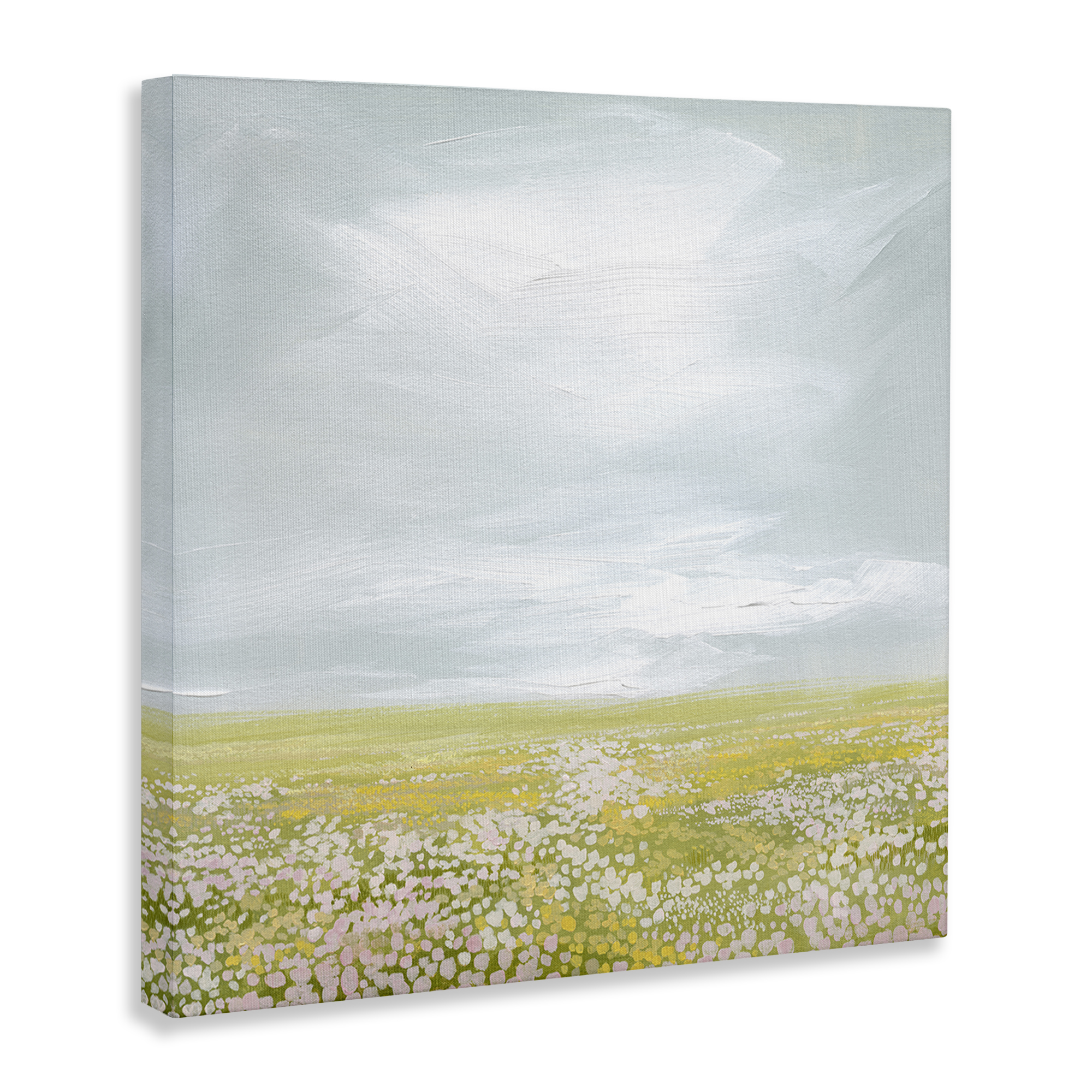 Stupell Industries Vast Spring Meadow Landscape & Nature Painting Wrapped Canvas Art Print Wall Art, 36 x 36