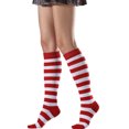 thumbnail image 2 of Sonducket 1 par de calcetines a rayas hasta la rodilla con corazón cálido, medias de moda fáciles de combinar para disfraz de fiesta, rayas rojas y Type3 NO3 Sonducket AP008902-07, 2 of 6