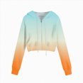 thumbnail image 5 of Kaprioy Zip Up Hoodies for Women Cropped Long Sleeve Sweatshirts Jackets Trendy Y2k Crop Tops Fall Fashion Women Casual Solid Color Zipper Hooded Drawstring Pocket Sweatshirt Jacket, 5 of 5