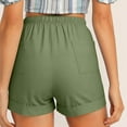 thumbnail image 5 of Olyvenn Stylish Womens Shorts Casual Summer Beach Drawstring Shorts with Pockets 5 Inch Loose Cute Vacation Trendy Lounge Clothes Army Green XXL, 5 of 9