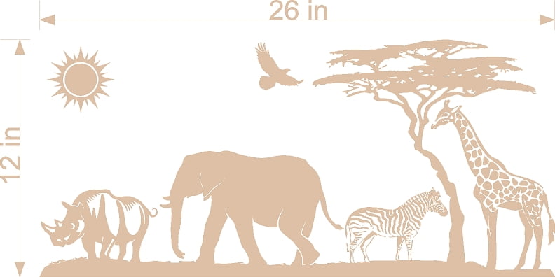 safari-animals-vinyl-wall-decals-you-choose-size-and-color-walmart