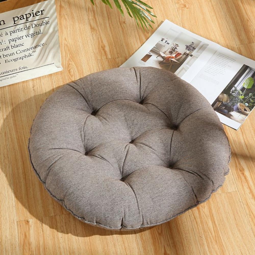 Round Pillow Floor Pillow Futon Seat Cushion Reversible Chair Cushion with Ties Tatami Pad