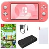 Nintendo Switch Lite in Coral with Pikmin 3 Deluxe and Accessories