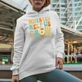 thumbnail image 2 of Mistakes Help Us Grow Quote, Groovy Retro Wavy Text Merch Gift, White Hooded Sweatshirt or Hoodie, Small, 2 of 5