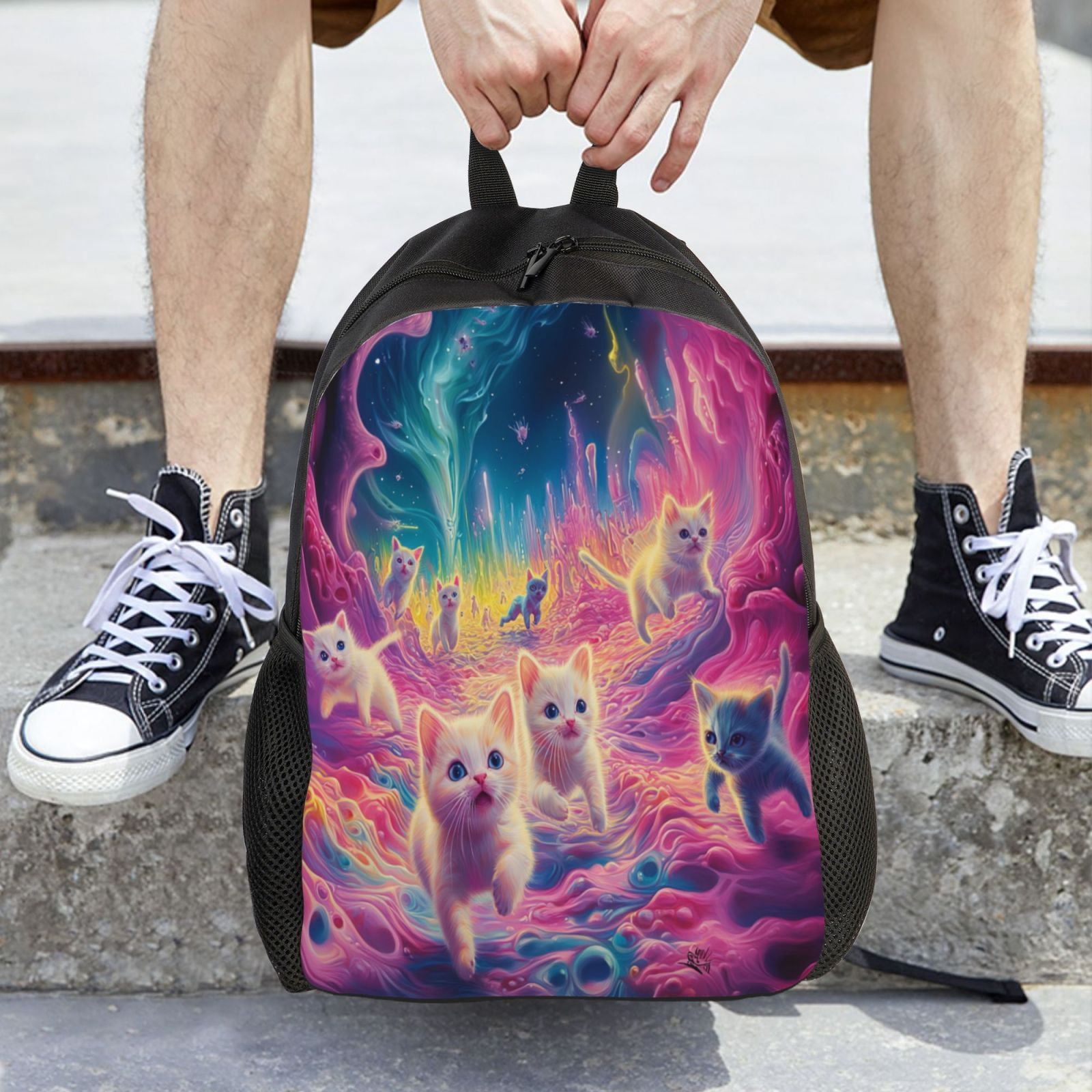 Cat Backpack Double Shoulder Backpack Durable, Spacious, Ergonomic Design for Travel, Work & Outdoor Use