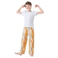 thumbnail image 3 of Boy's Pajama Pants Boys' Long Sleep Pants Children's Pajama Pants Loose Fitting Pajama Pants are Convenient to Put on and Take off L Orange Marble Pattern, 3 of 9