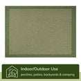 thumbnail image 4 of Well Woven Woden Green Indoor / Outdoor Flat Weave Pile Solid Color Border Pattern Area Rug 6x7 (6'7" x 9'3"), 4 of 8