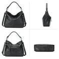thumbnail image 4 of KL928 Leather Hobo Handbags for Women Crossbody Bags Retro Satchel Bag(Charcoal Gray), 4 of 6