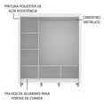 thumbnail image 5 of Ropero Closet Madesa Mônaco 3 Puertas 3 con Espejos con Pies, 5 of 5