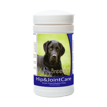 Healthy Breeds Dog Hip and Joint Care Supplement Soft Chews for Labrador Retriever, Bacon Flavor, Gluten & Grain Free, Glucosamine Chondroitin Organic Turmeric Support 120