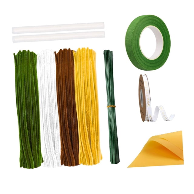 Kit de limpiapipas de chenilla, manualidades con limpiapipas para niños y adultos. Amarillo