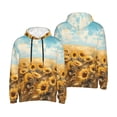 thumbnail image 6 of Bingfone Sunflower Field Bliss Men's Drawstring Hoodie Long Sleeve Pocket Sweatshirts-X-Large, 6 of 6