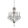 thumbnail image 1 of Lustre 5 Lustres en Acier Nickel Brossé Cristal, 1 of 1