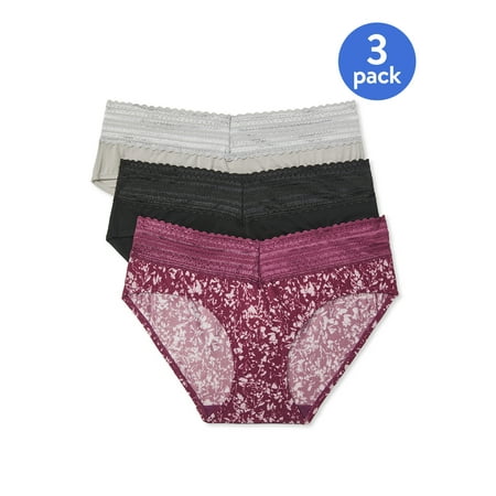 

Warners Blissful Benefits Dig-Free Microfiber Lace Hipster 3-Pack RU1793W
