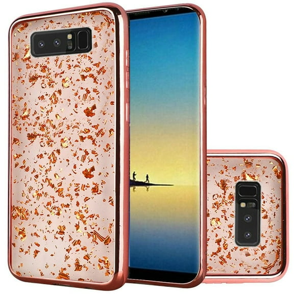 GSA Frozen Glitter Hybrid Case For Samsung Galaxy Note 8 - Rose Gold