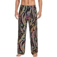 thumbnail image 2 of Picia Watercolor Romantic Paisley Mens Soft Woven Cotton Elastic Waistband Sleep Pajama Pant Lounge Sleep Pant With Pockets And Drawstring-X-Large, 2 of 9