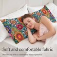 thumbnail image 5 of Boho Teal Flower Body Pillow Covers 20"x54", Spring Bohemia Chic Red Yellow Floral Soft Brushed Microfiber Breathable Throw Pillow Covers, Decorative Pillowcase with Zipper for Couch Sofa Bedroom, 5 of 9