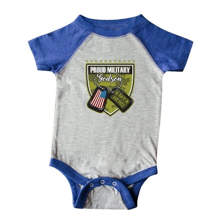 

Inktastic Proud Military Godson USA Outfit Gift Baby Boy Bodysuit