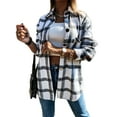 thumbnail image 1 of Bowanadacles  Womens Flannel Button Down Plaid Shirts Jacket Blouse Casual Top Outerwear, 1 of 6